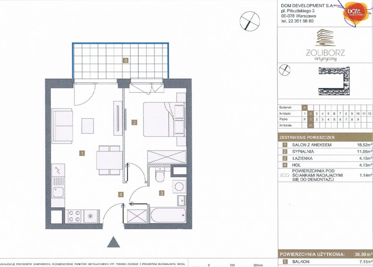 Современная 2-комнатная квартира с большим балконом в Варшаве – 15