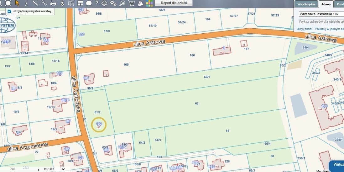 Investment land on busy Ostródzka street – 14