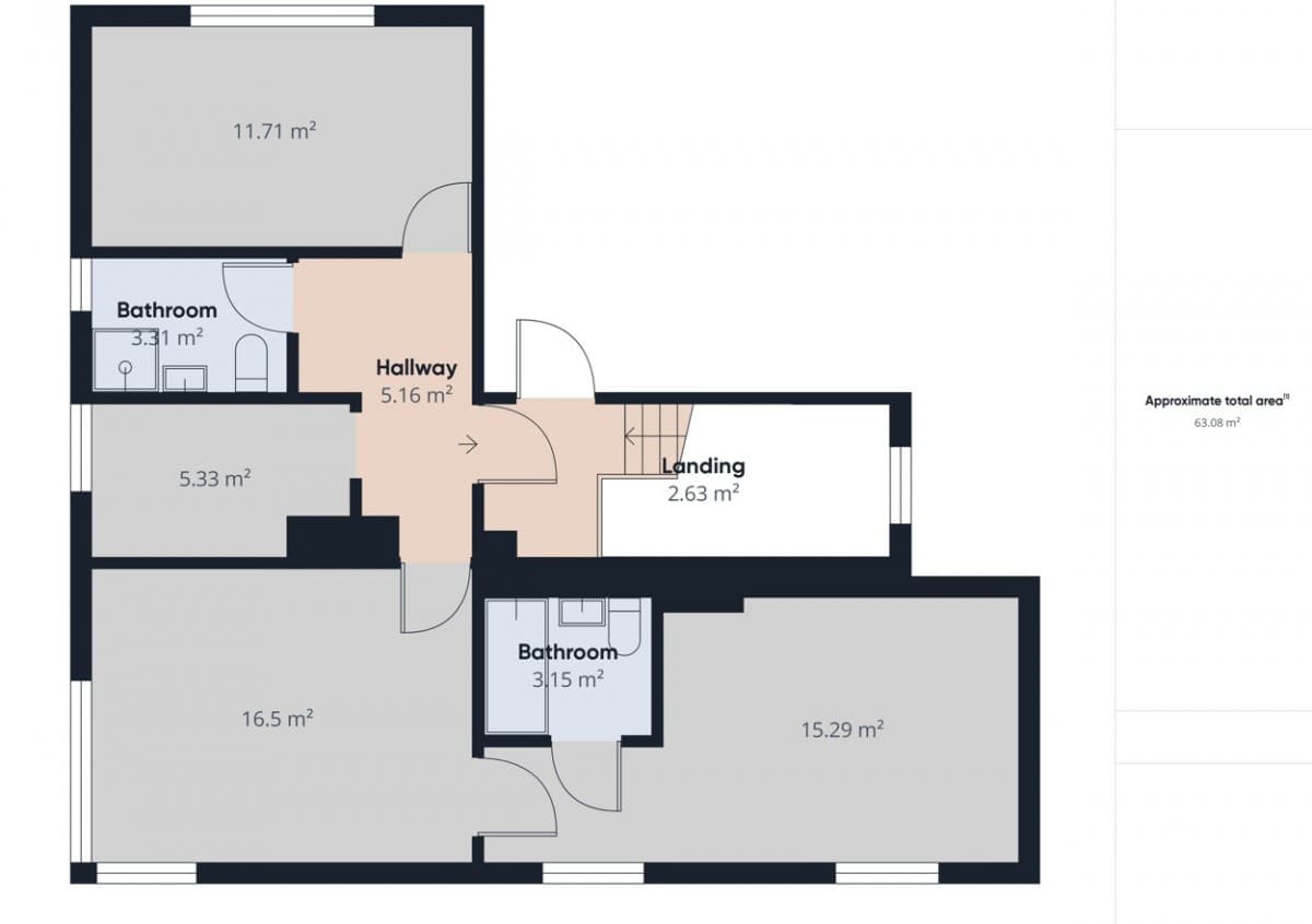 Spacious, no-fee apartment with two bathrooms – 13