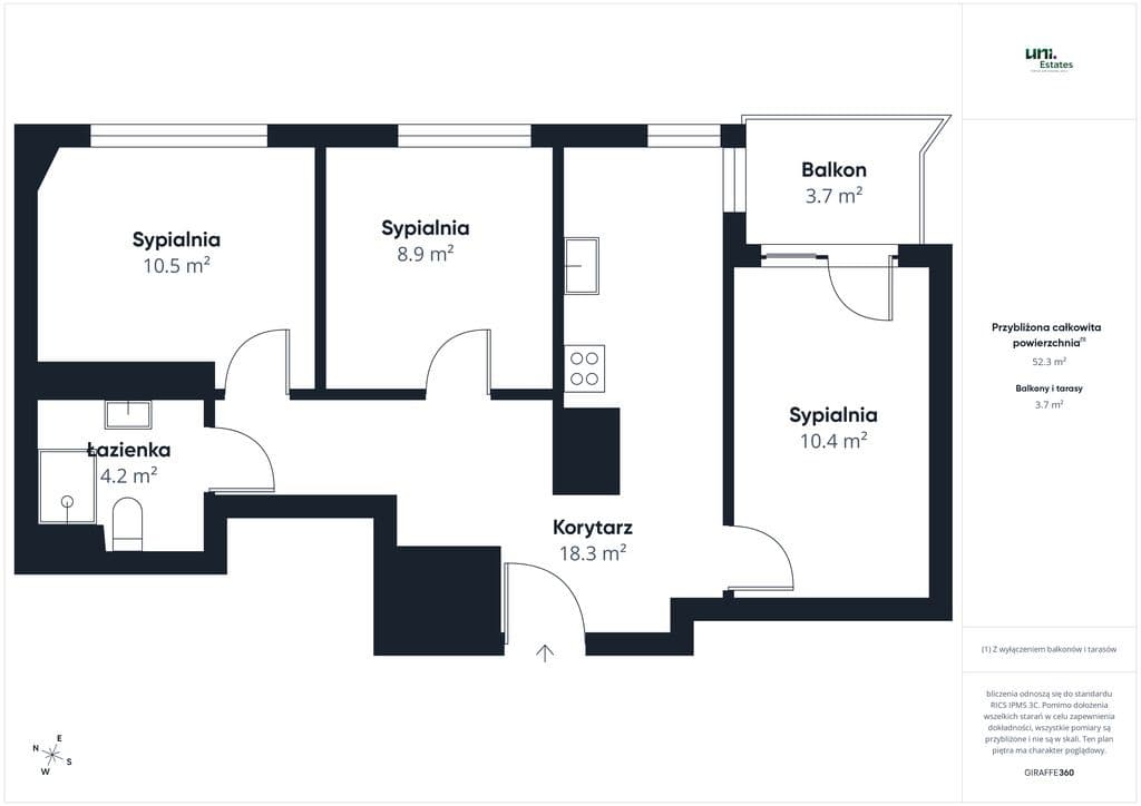 3-room apartment near Chrzanów Metro, available April – 2