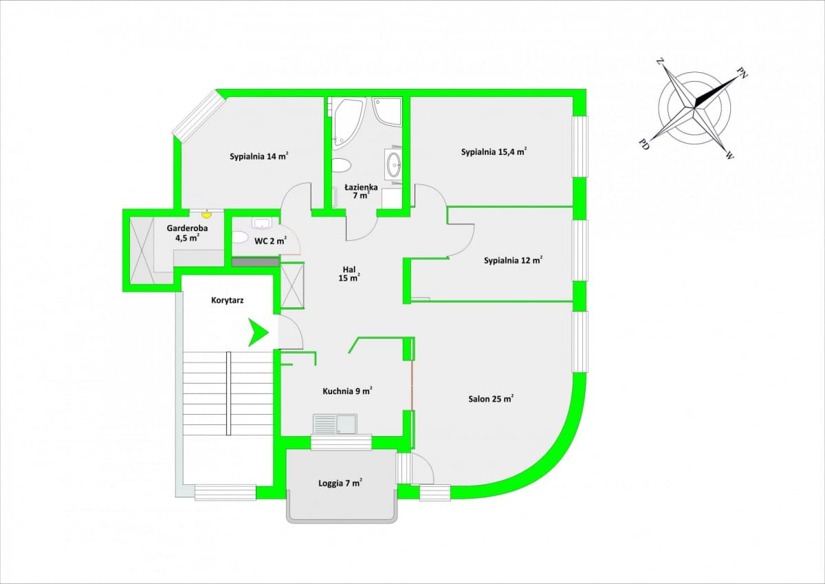 Spacious 4-room apartment with dual living areas – 13