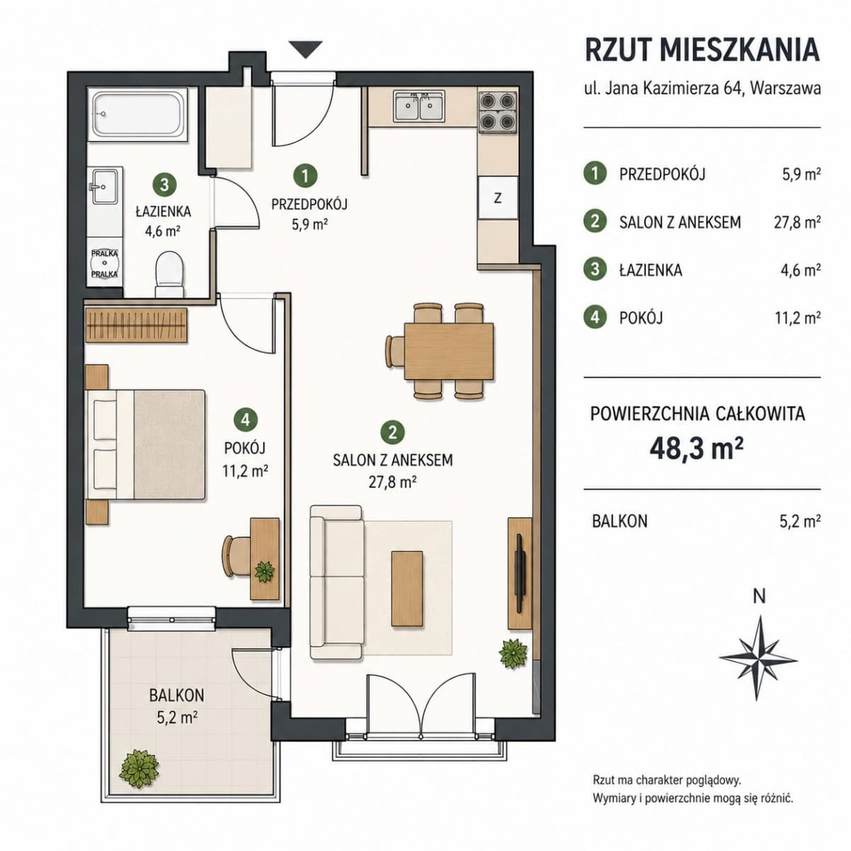 Modern 2-room apartment with garage in Wola – 15
