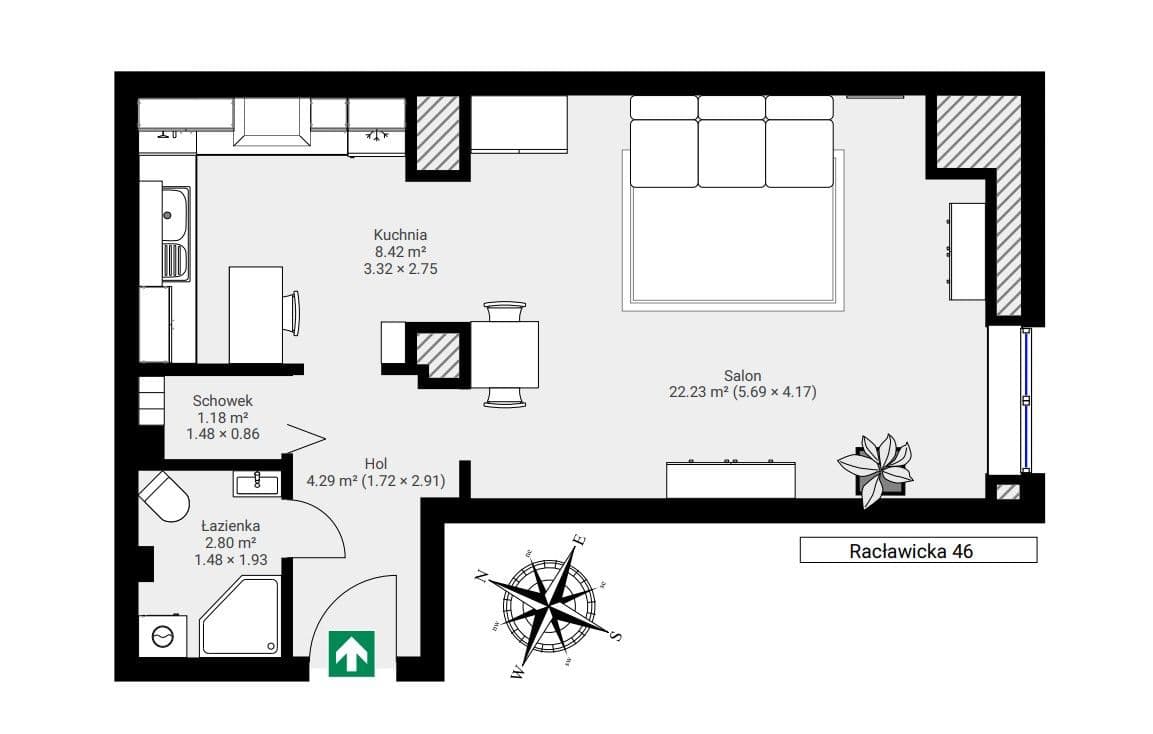 Spacious one-bedroom apartment with separate wardrobe – 8