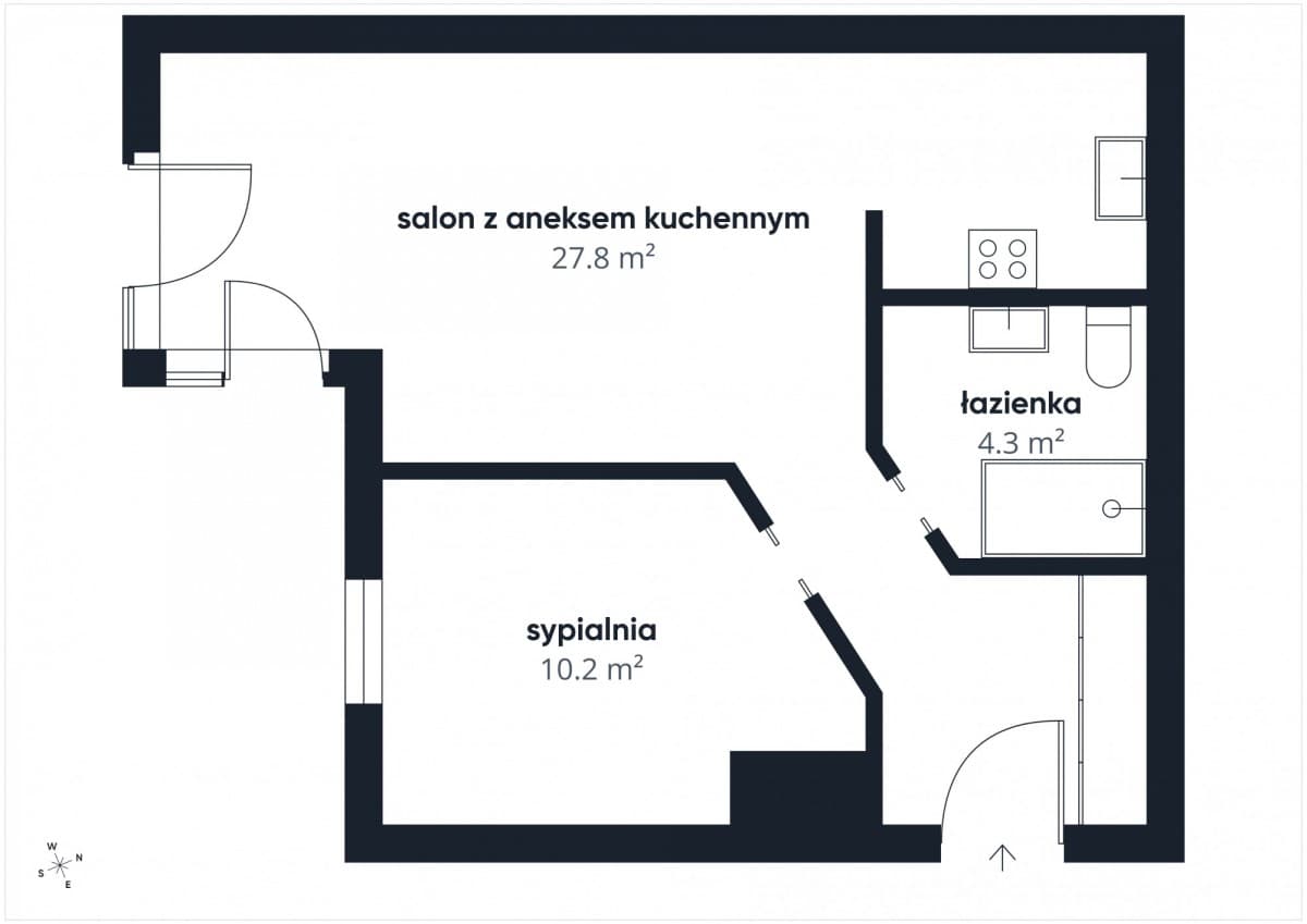 Spacious 2-room apartment with terrace in Zielony Żoliborz – 2