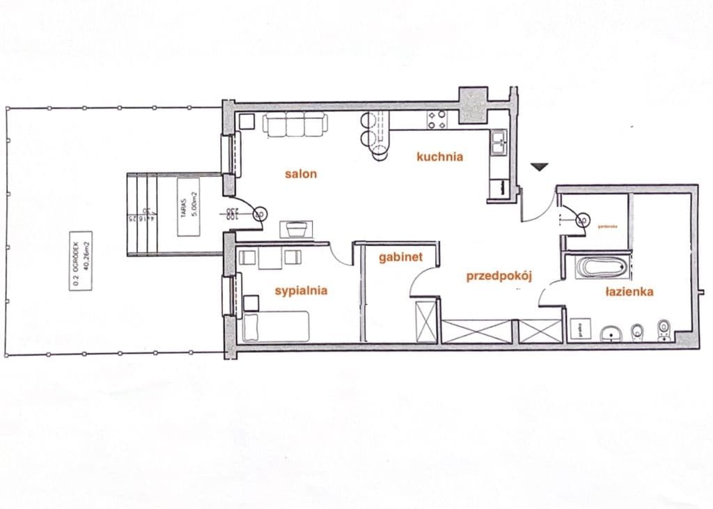 Spacious apartment with private garden, 2 mins to PKP – 3