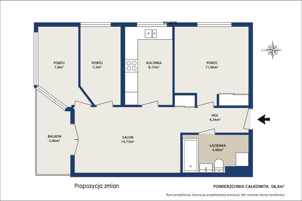 Cozy 4-room apartment with balcony in Białołęka – 16
