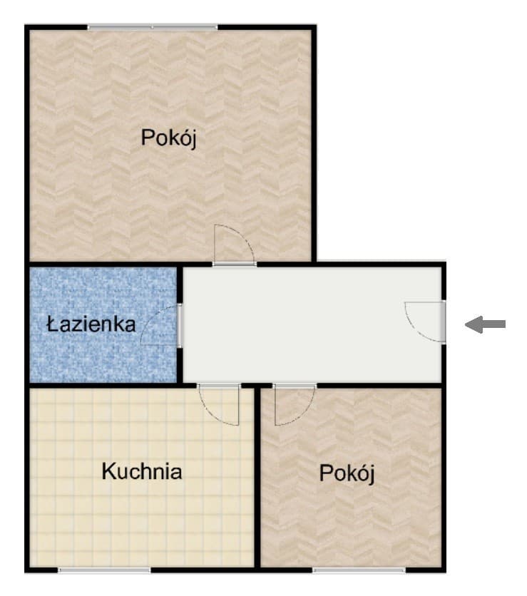 Квартира для ремонта в Охоце, 44,2 м² – 2