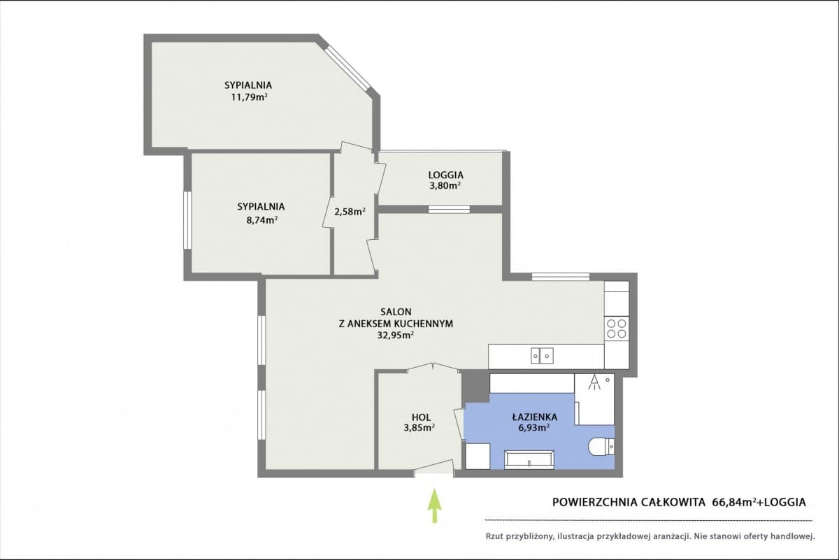 Spacious 3-room apartment with loggia in Bemowo – 17