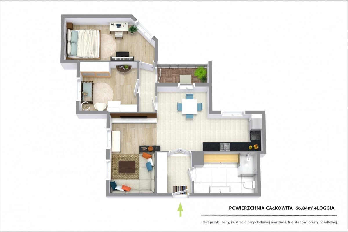Spacious 3-room apartment with loggia in Bemowo – 18