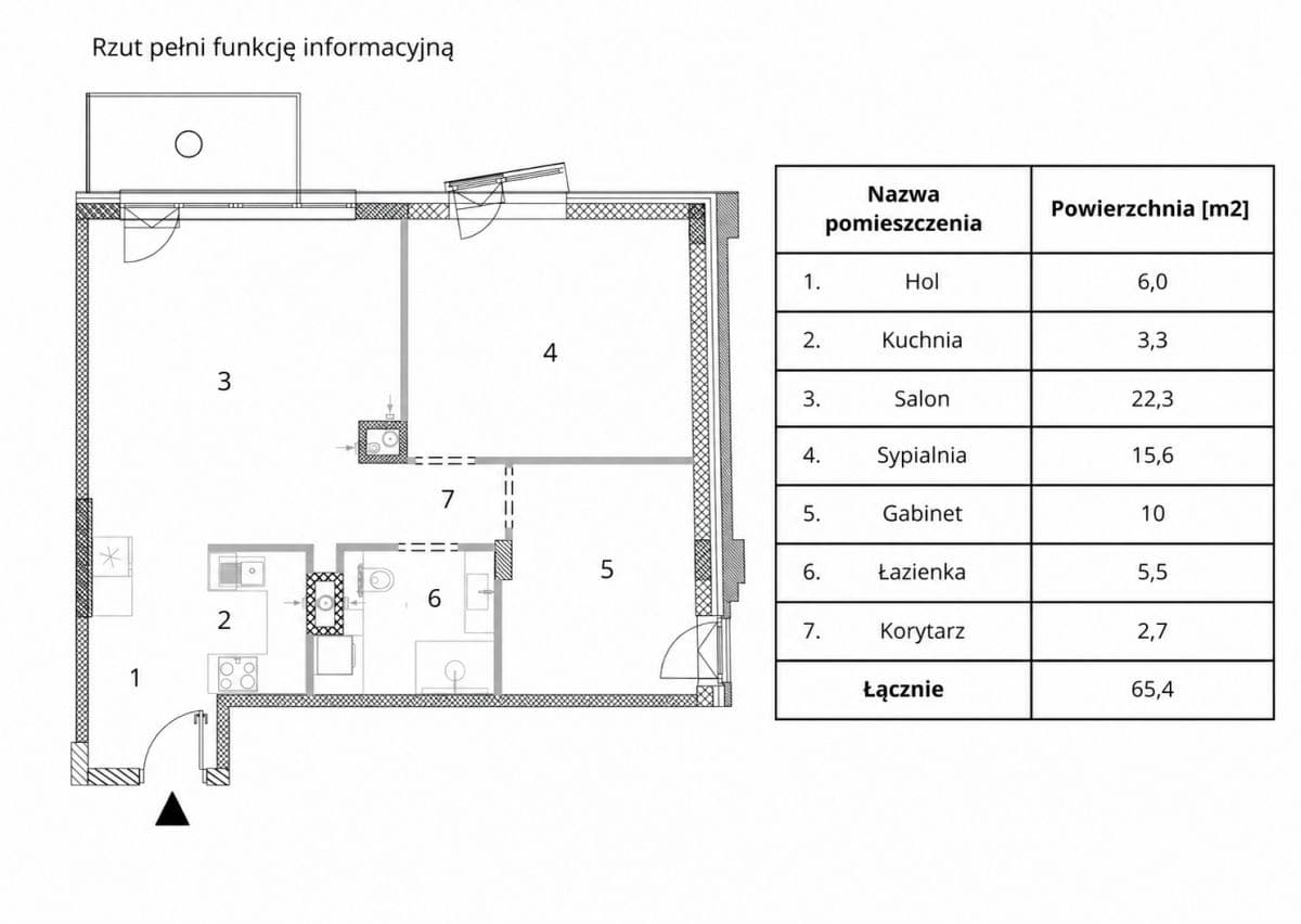 Newly designed 3-room apartment with balcony – 17