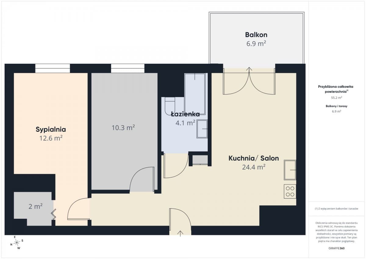 Panoramic view 3-room apartment in Villa Parc – 20