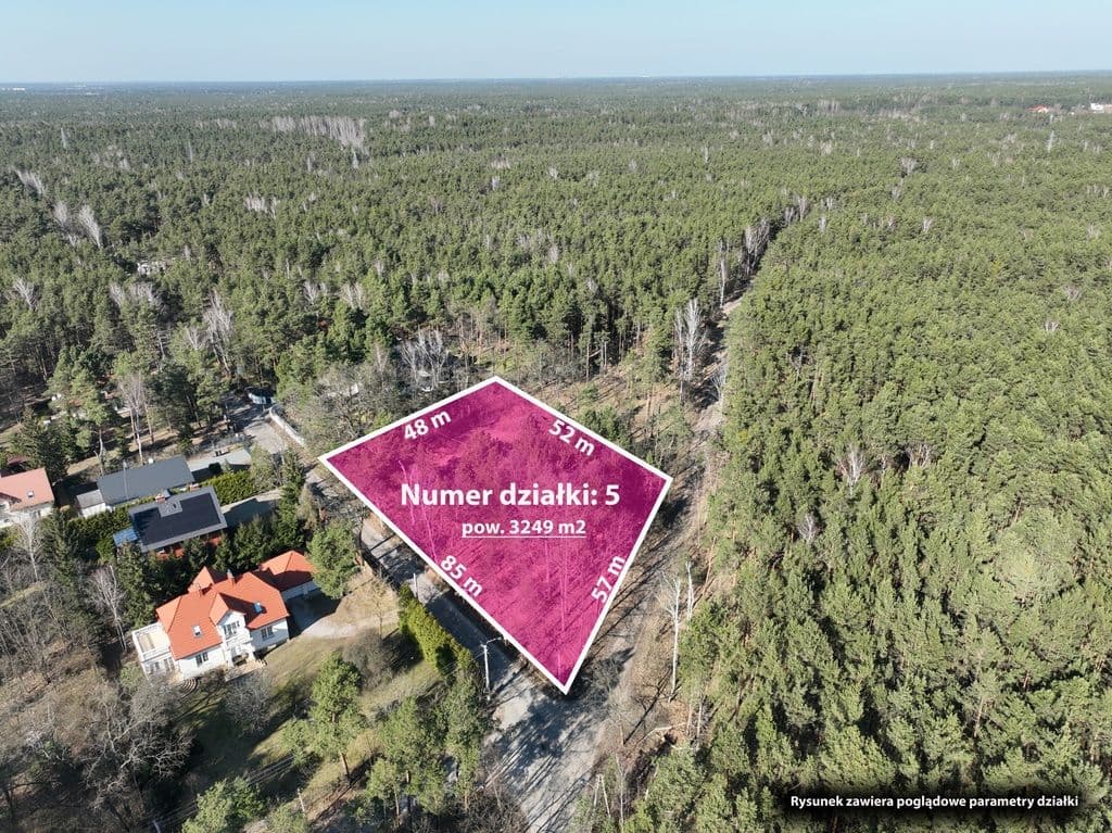 Peaceful building plot in green Wawer, 3249 m² – 3