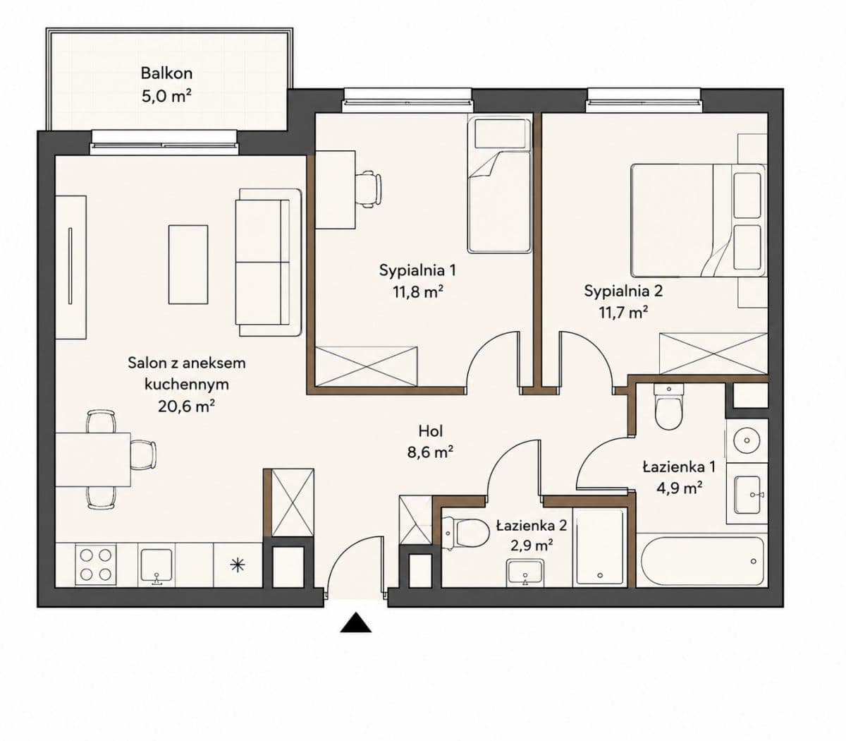 New 3-room apartment with west-facing balcony – 8
