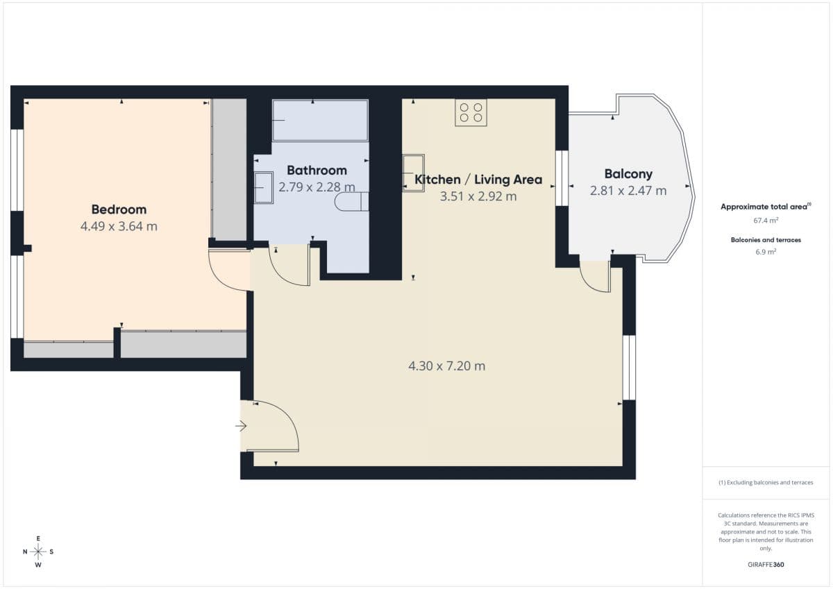 Spacious 2-room apartment with balcony in Mokotów – 6
