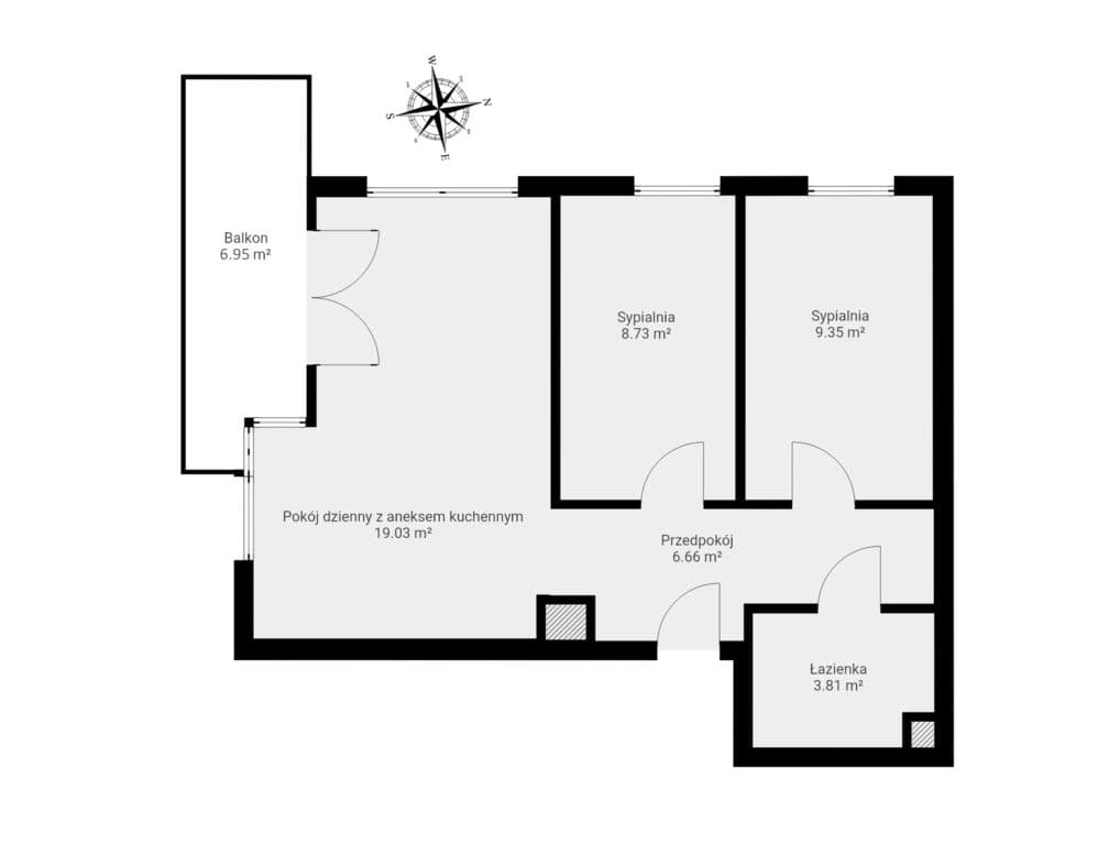 Bright 3-room apartment with large balcony – 12